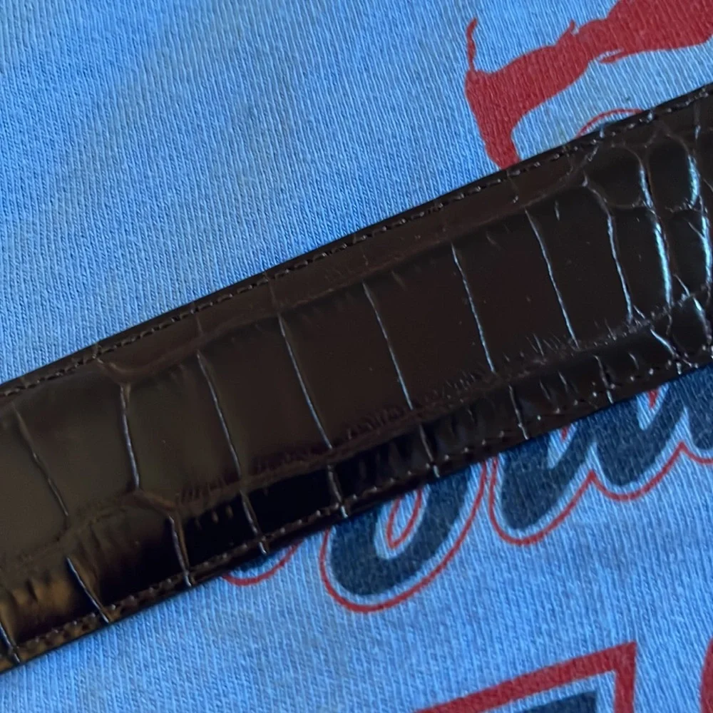 Beautiful Men’s Ralph Lauren Dark Chocolate Brown Leather Croc embossed. Size 36